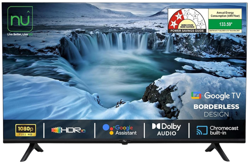 NU 108 cm (43 Inches) New 2025 Borderless Series 1080p FHD Smart Google TV