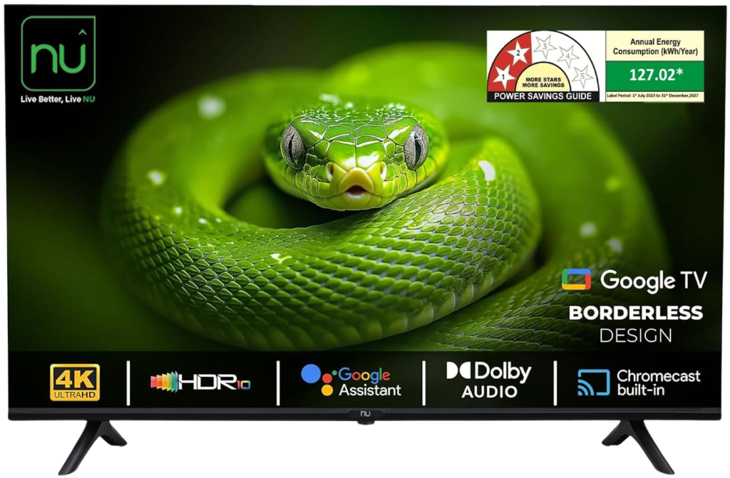 NU 108 cm (43 Inches) New 2025 Borderless Series 4K UHD Smart Google TV