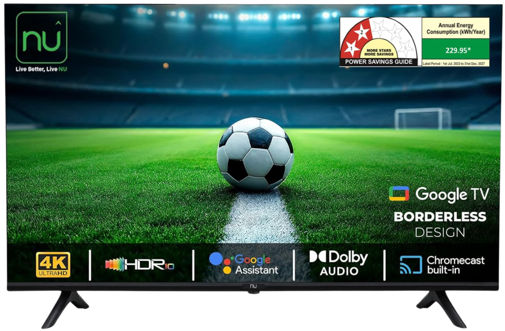 NU 139 cm (55 Inches) New 2025 Borderless Series 4K UHD Smart Google TV