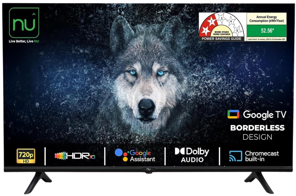 NU 80 cm (32 Inches) New 2025 Borderless Series 720p HD Smart Google TV
